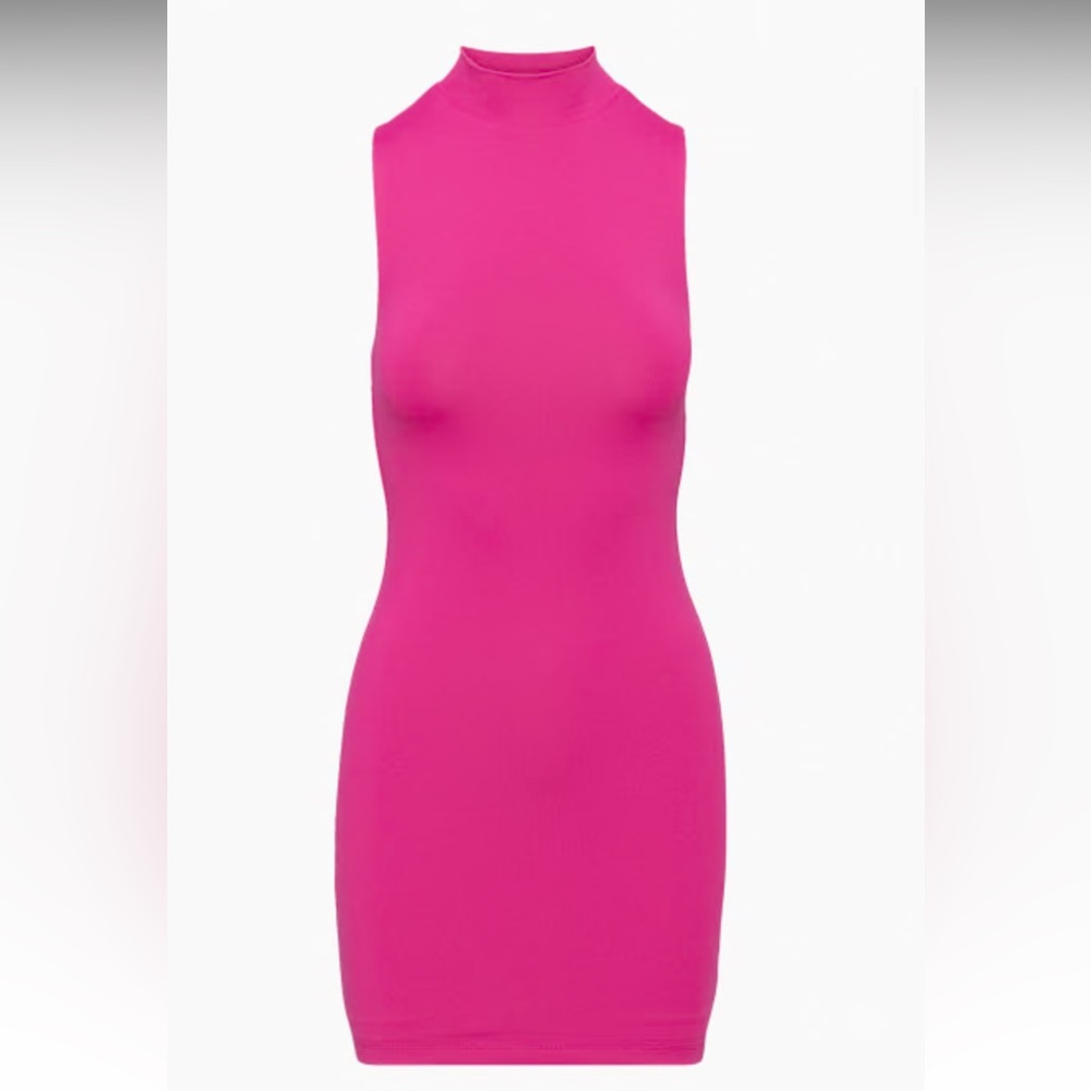 Aritzia Contour Mockneck Mini Dress in Granita Pink